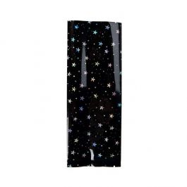 Flat Heat Seal Bags Black Holographic Stars 7,6x20,3 cm (25 pieces) [SVP38HB]