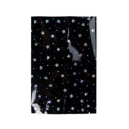 Flat Heat Seal Bags Black Holographic Stars 10,2x15,2 cm (25 pieces) [SVP46HB]