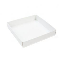 Paper Box Bottom Matte White 13x2,5x13,3cm (25 Pieces) [WH357]