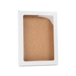 Kraft Gift Boxes glossy White 12.5x1.5x16.8cm with Window (25 pieces) [WGWG2]