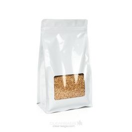 Stand Up Pouches White with Window 12.7x7.6x20.3cm | 113 grams (100 pieces) [SQMS7W]
