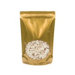 Stand Up Pouches Gold with oval Window 23x12x34.5cm | 907 grams (100 pieces) [ZBGO6G]