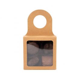 Kraft Box with window 9 x 3 x 9 cm (25 Pieces) [FS356]