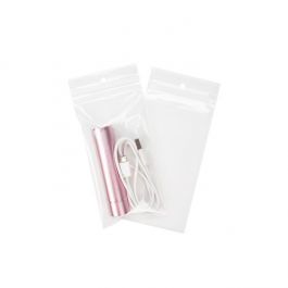 Grip Seal Bags with Hang hole 7.5x15cm Crystal Clear PP 100 micron (100 pieces) [Z4R36]