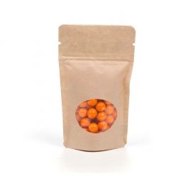 Stand Up Pouches Kraft with oval Window 8x5x13cm | 28 grams (100 pieces) [ZBGO1K]