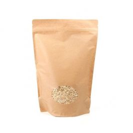 Stand Up Pouches Kraft with oval Window 23x12x34.5cm | 907 grams (100 pieces) [ZBGO6K]