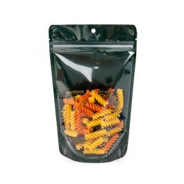 Stand Up Pouches transparent/Green Glitter 13x7,9x20,6 cm (100 pieces) [ZBG3GLGR]