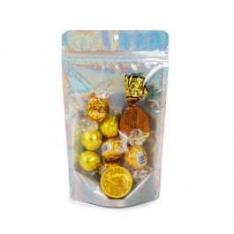 Stand Up Pouches transparent/Glitter Holographic 13x7,9x20,6 cm (25 pieces) [ZBGHG3C]
