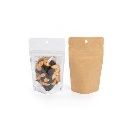 Stand Up Pouches Transparent/Kraft 7,9x5,1x13cm With Hanghole (100 Pieces) [ZBGK1H]
