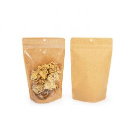 Stand Up Pouches Transparent/Kraft 14,9x8,9x23,2cm With Hanghole (100 Pieces) [ZBGKC7H]