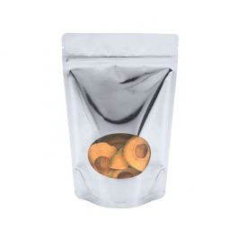 Stand Up Pouches Silver with oval Window 14.9x8.9x23.2cm | 312 grams (100 pieces) [ZBGMO7S]