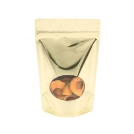 Stand Up Pouches Gold with oval Window 14.9x8.9x23.2cm | 312 grams (100 pieces) [ZBGMO7SG]
