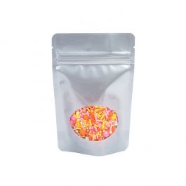Stand Up Pouches Silver with oval Window 10x6x15cm | 57 grams (100 pieces) [ZBGO2S]