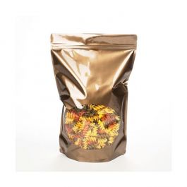 Stand Up Pouches Bronze with oval Window 23x12x34.5cm | 907 grams (100 pieces) [ZBGO6BZ]
