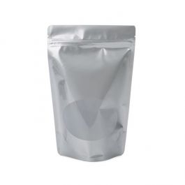 Stand Up Pouches Silver with oval Window 15x9x23.2cm | 312 grams (100 pieces) [ZBGO7S]