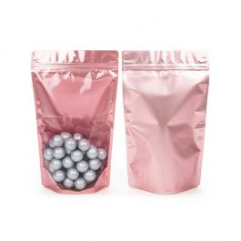 Stand Up Pouches Transparent/Rosé Gold 17.1x8.9x28.6cm| 340 grams (100 pieces) [ZBGRG4]