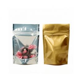 Stand Up Pouches Transparent/Gold 13x7x20.5cm | 113 grams (100 pieces) [ZBGG3]