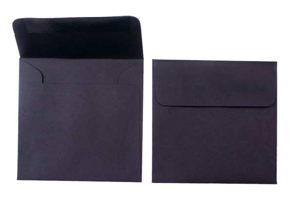 Enveloppen Zwart 12,7x12,7cm Premium Opaak (50 stuks) [E182]