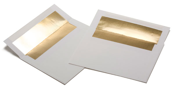 Enveloppen Wit met Goud Geplastificeerd 18,4x13,3cm (50 stuks) [E400]