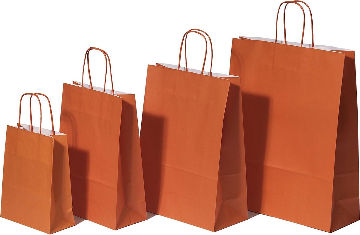 Oranje papieren tasjes sales