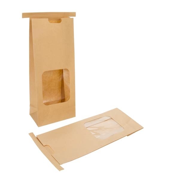 Sacs à fond plat en papier kraft + PP