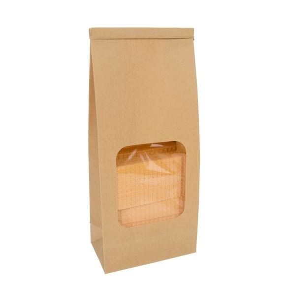 Download Sachet en Kraft brun refermable à attache métalique avec fenêtre, 10,8x6,4x26,7 cm (100 pièces ...