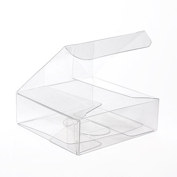 Clear plastic shop gift containers